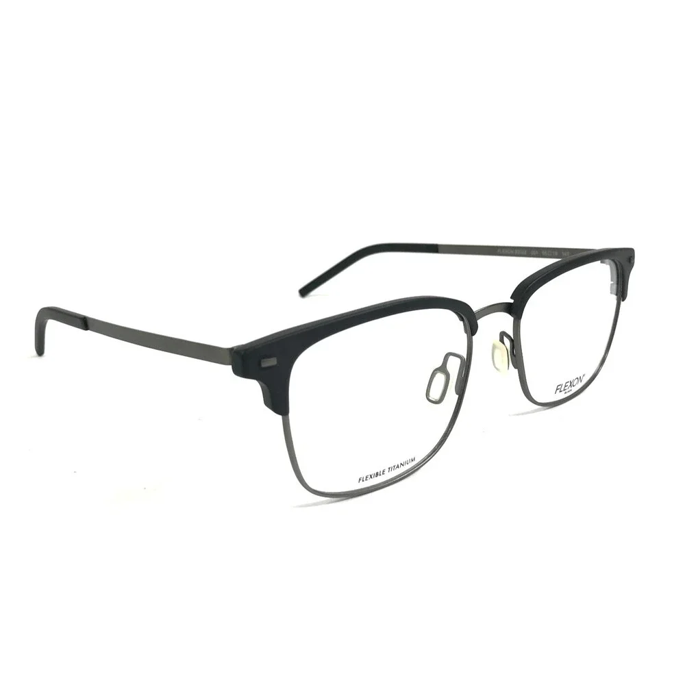Flexon Eyeglasses Frames B2022 001 Matte Black Gunmetal Gray Titanium 55-19-145